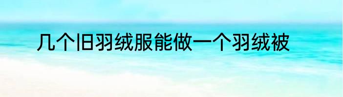 几个旧羽绒服能做一个羽绒被