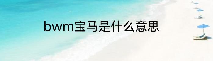 bwm宝马是什么意思
