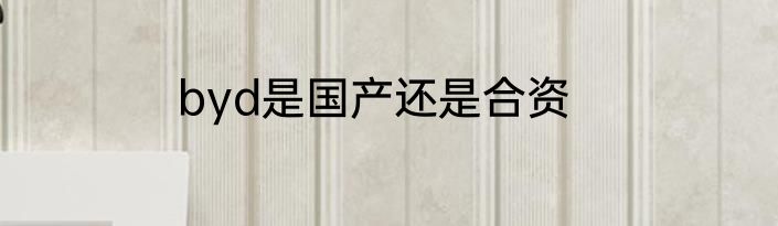 byd是国产还是合资