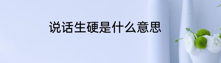 说话生硬是什么意思