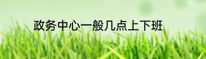 政务中心一般几点上下班