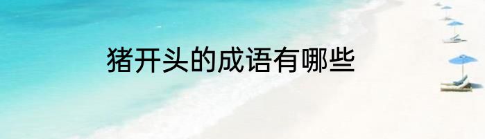 猪开头的成语有哪些