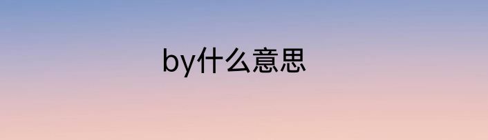 by什么意思
