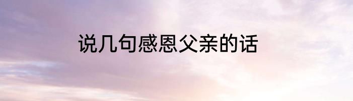 说几句感恩父亲的话