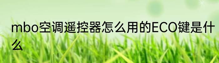 mbo空调遥控器怎么用的ECO键是什么