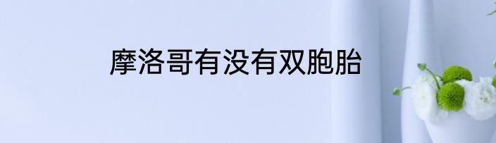 摩洛哥有没有双胞胎