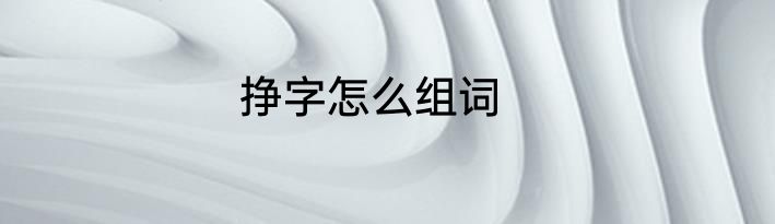 挣字怎么组词