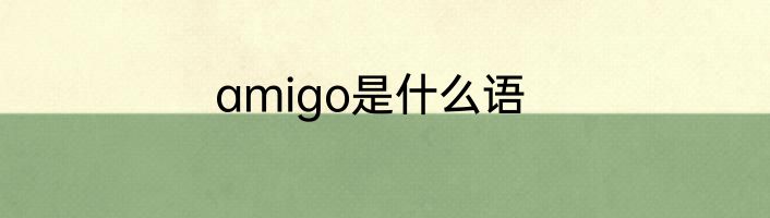 amigo是什么语