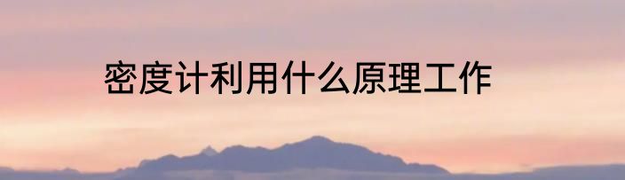 密度计利用什么原理工作