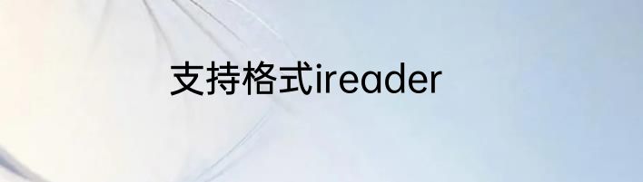 支持格式ireader