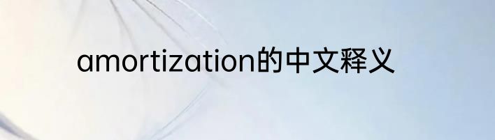 amortization的中文释义