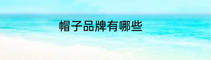 帽子品牌有哪些