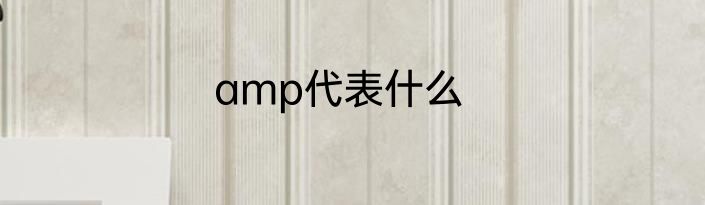 amp代表什么