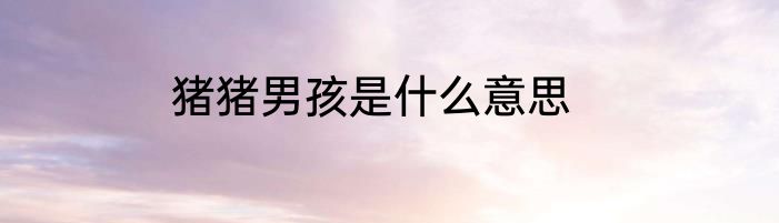 猪猪男孩是什么意思