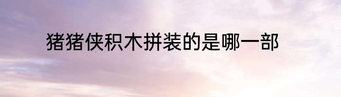 猪猪侠积木拼装的是哪一部