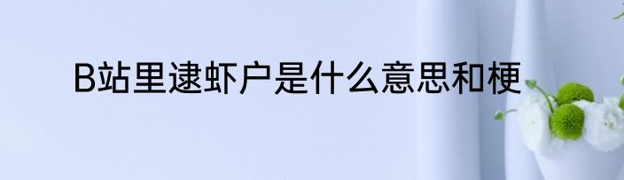 B站里逮虾户是什么意思和梗