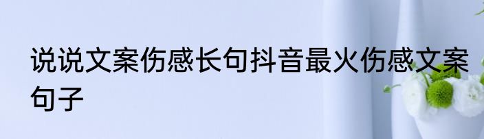 说说文案伤感长句抖音最火伤感文案句子