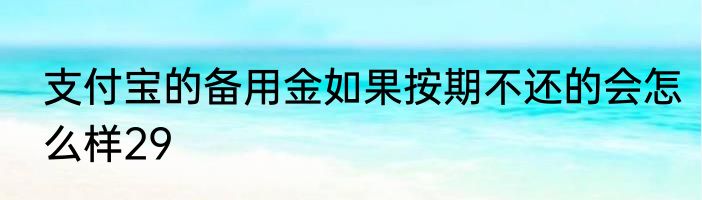 支付宝的备用金如果按期不还的会怎么样29