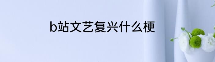 b站文艺复兴什么梗