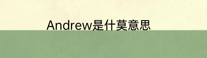 Andrew是什莫意思