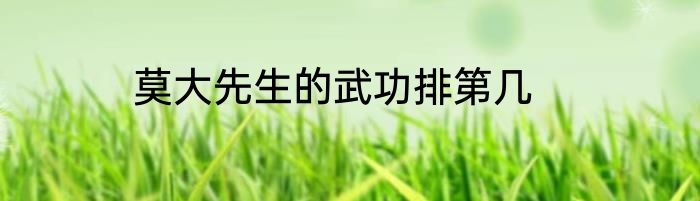 莫大先生的武功排第几