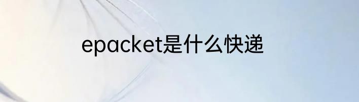 epacket是什么快递