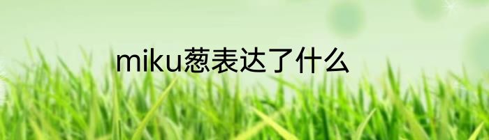 miku葱表达了什么
