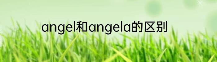 angel和angela的区别