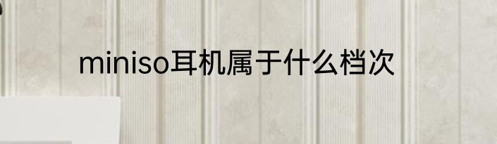 miniso耳机属于什么档次