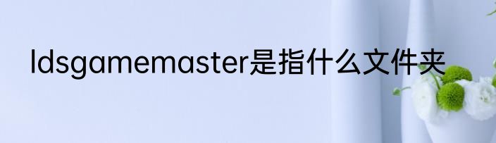 ldsgamemaster是指什么文件夹