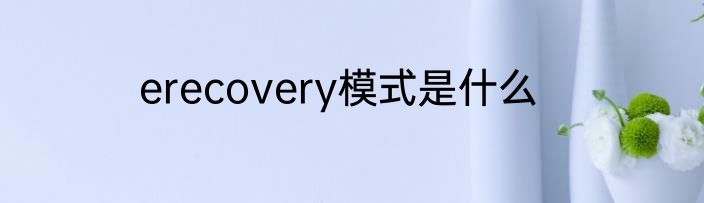 erecovery模式是什么