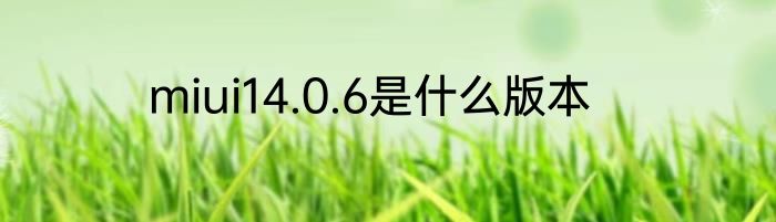 miui14.0.6是什么版本