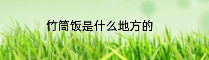 竹筒饭是什么地方的
