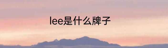 lee是什么牌子