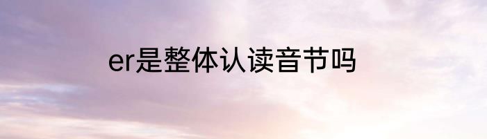 er是整体认读音节吗