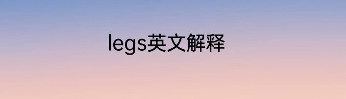 legs英文解释