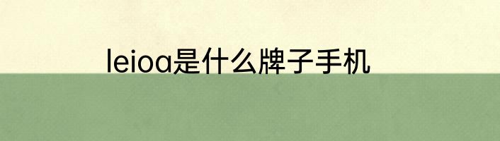 leioa是什么牌子手机
