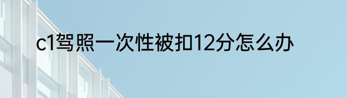 c1驾照一次性被扣12分怎么办