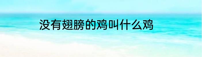 没有翅膀的鸡叫什么鸡