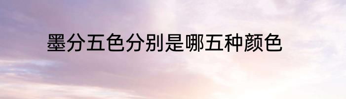 墨分五色分别是哪五种颜色
