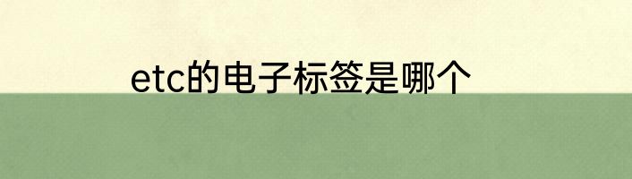 etc的电子标签是哪个