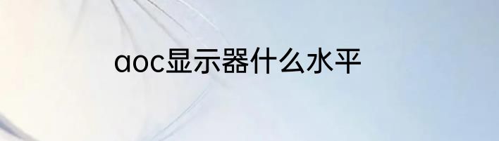 aoc显示器什么水平