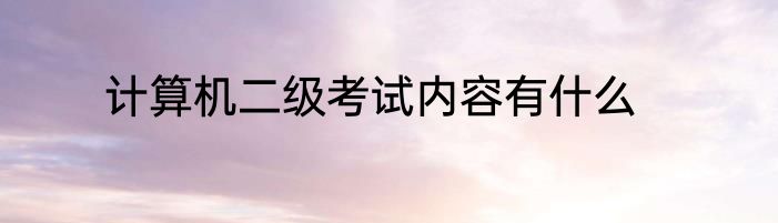 计算机二级考试内容有什么