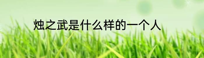 烛之武是什么样的一个人