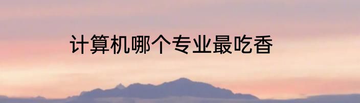 计算机哪个专业最吃香