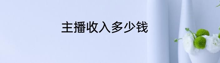 主播收入多少钱