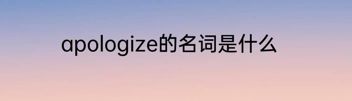 apologize的名词是什么