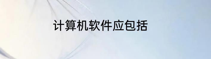 计算机软件应包括