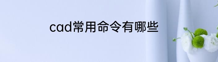 cad常用命令有哪些