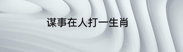 谋事在人打一生肖